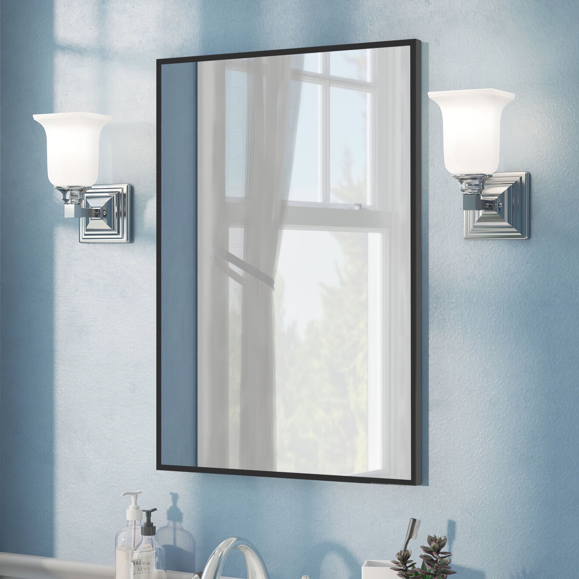 Black Aluminum Wall Mirror