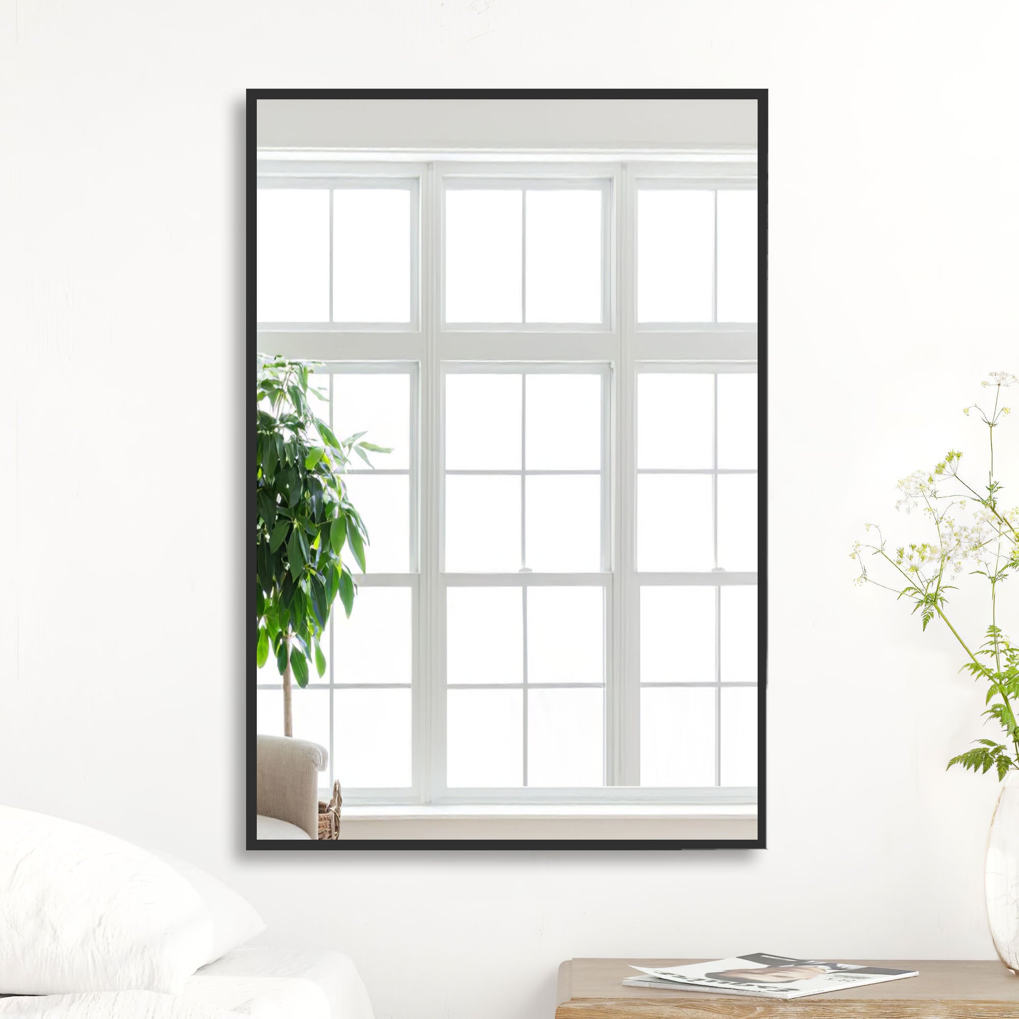 Black Aluminum Wall Mirror