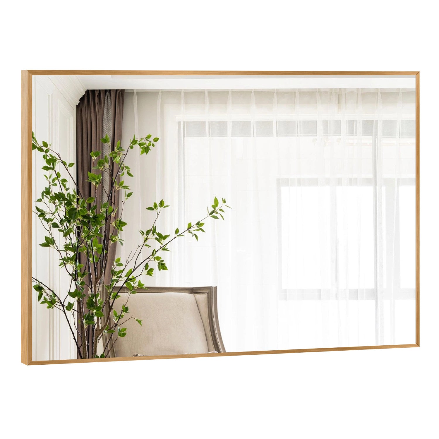 Gold Rectangular Wall Mirror