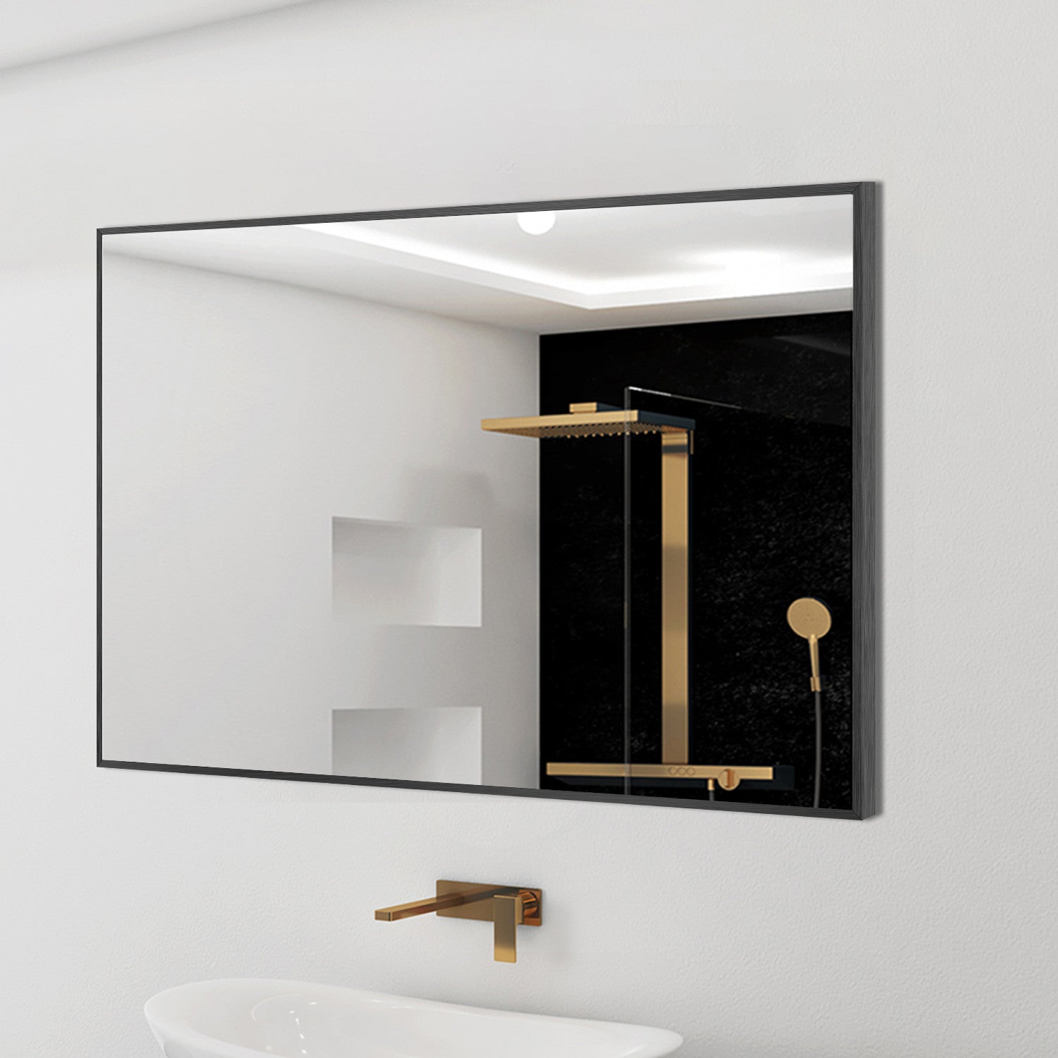 Black Rectangular Wall Mirror