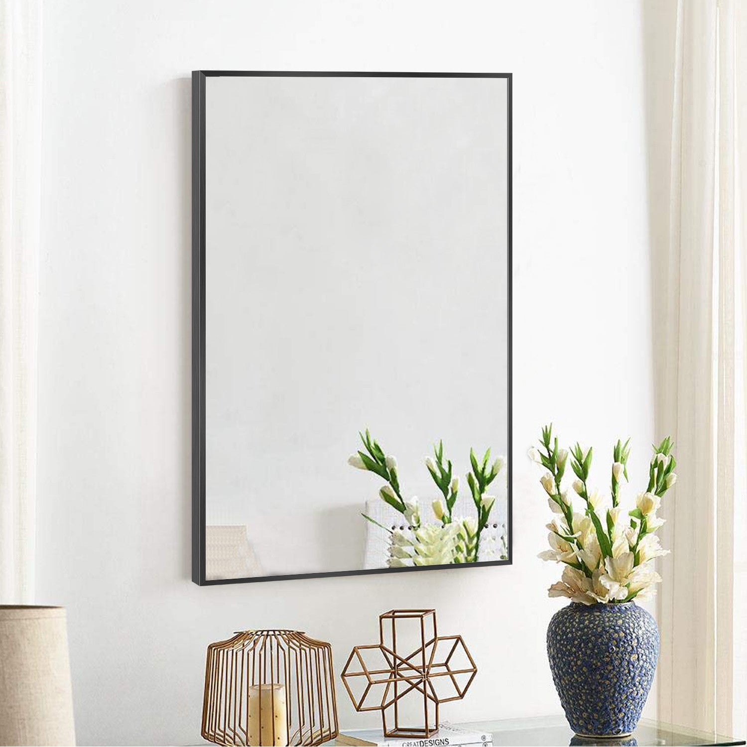 Black Rectangular Wall Mirror