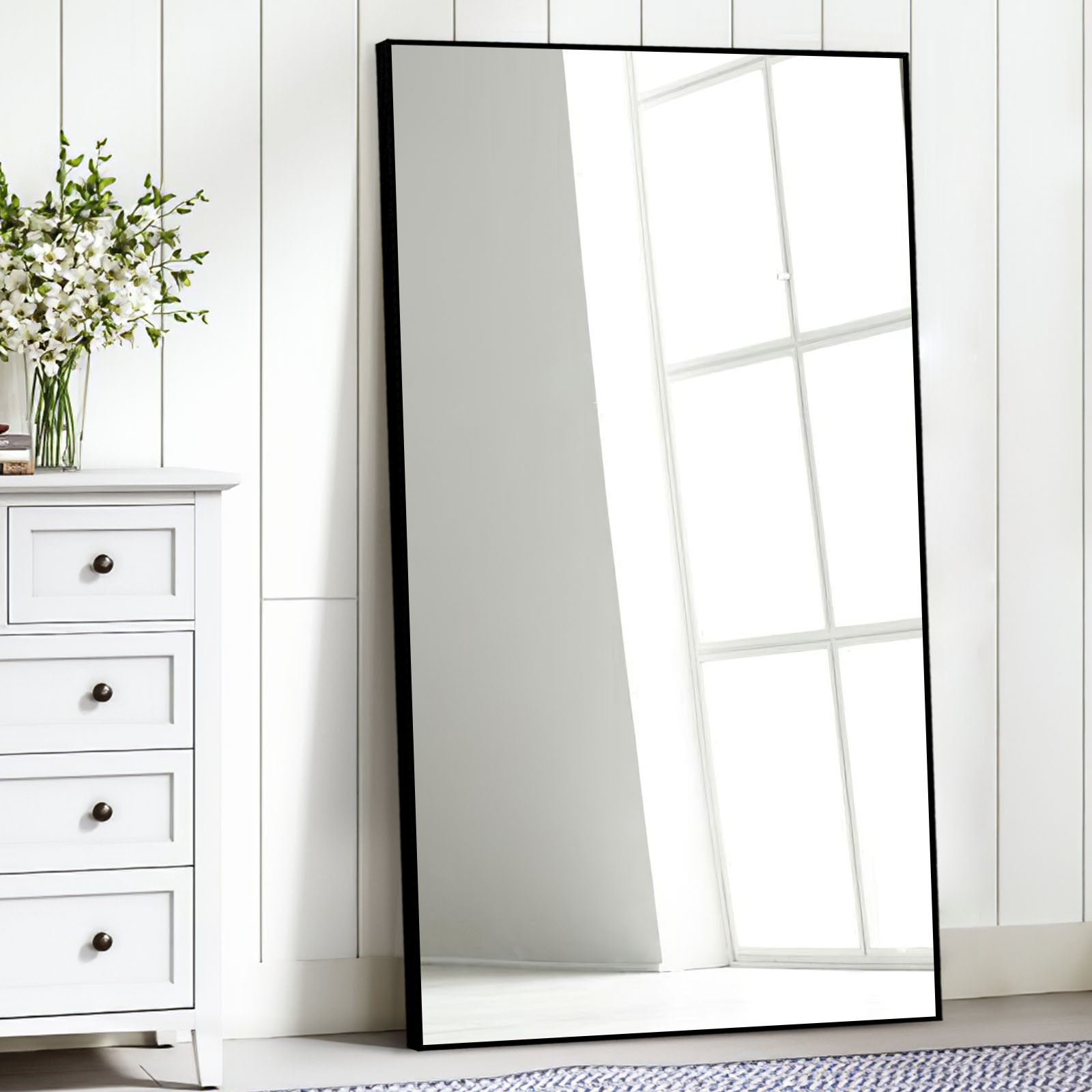 Minimal Black Bathroom Vanity Mirror