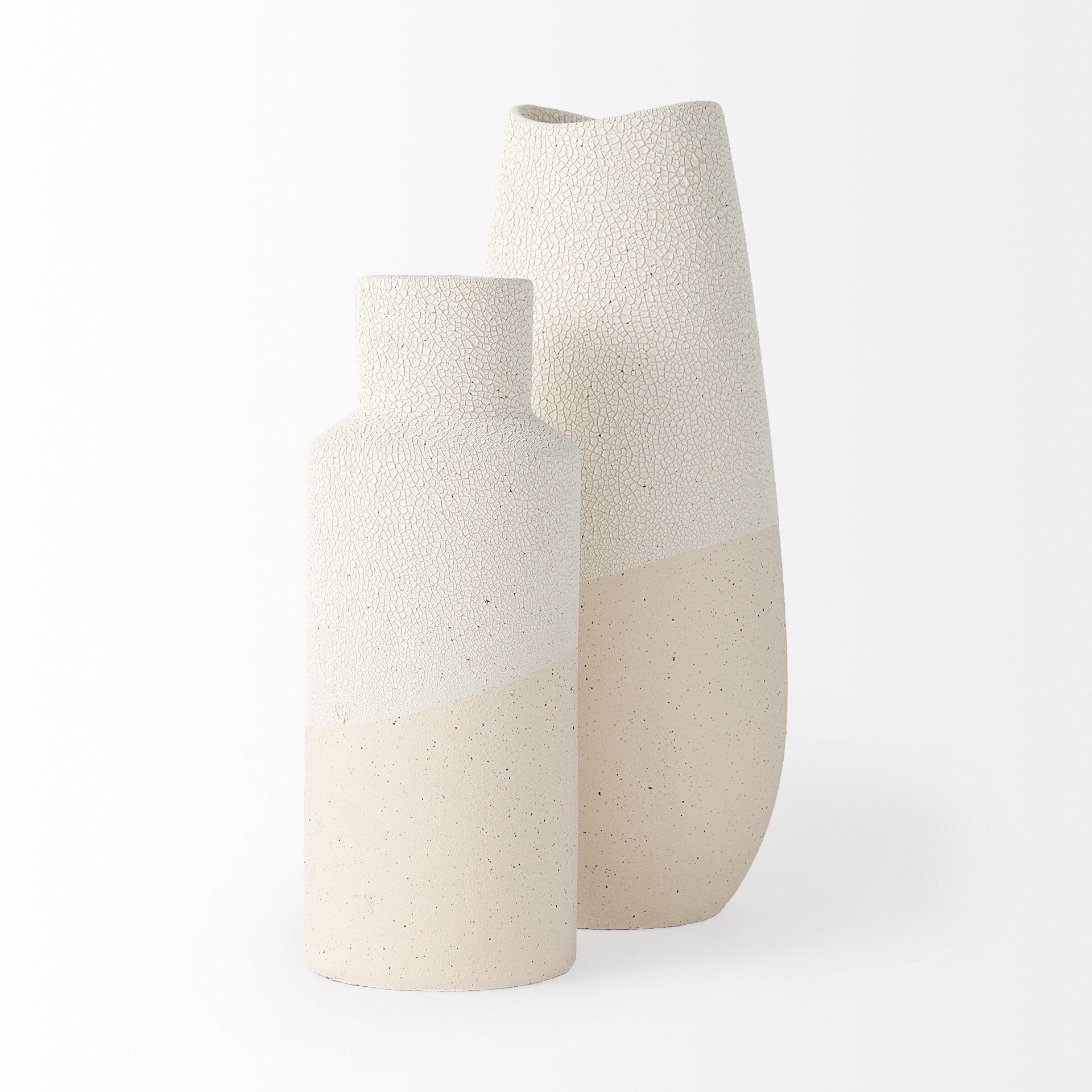 Blush Two Tone Organic Crackle Glaze Ceramic Vase