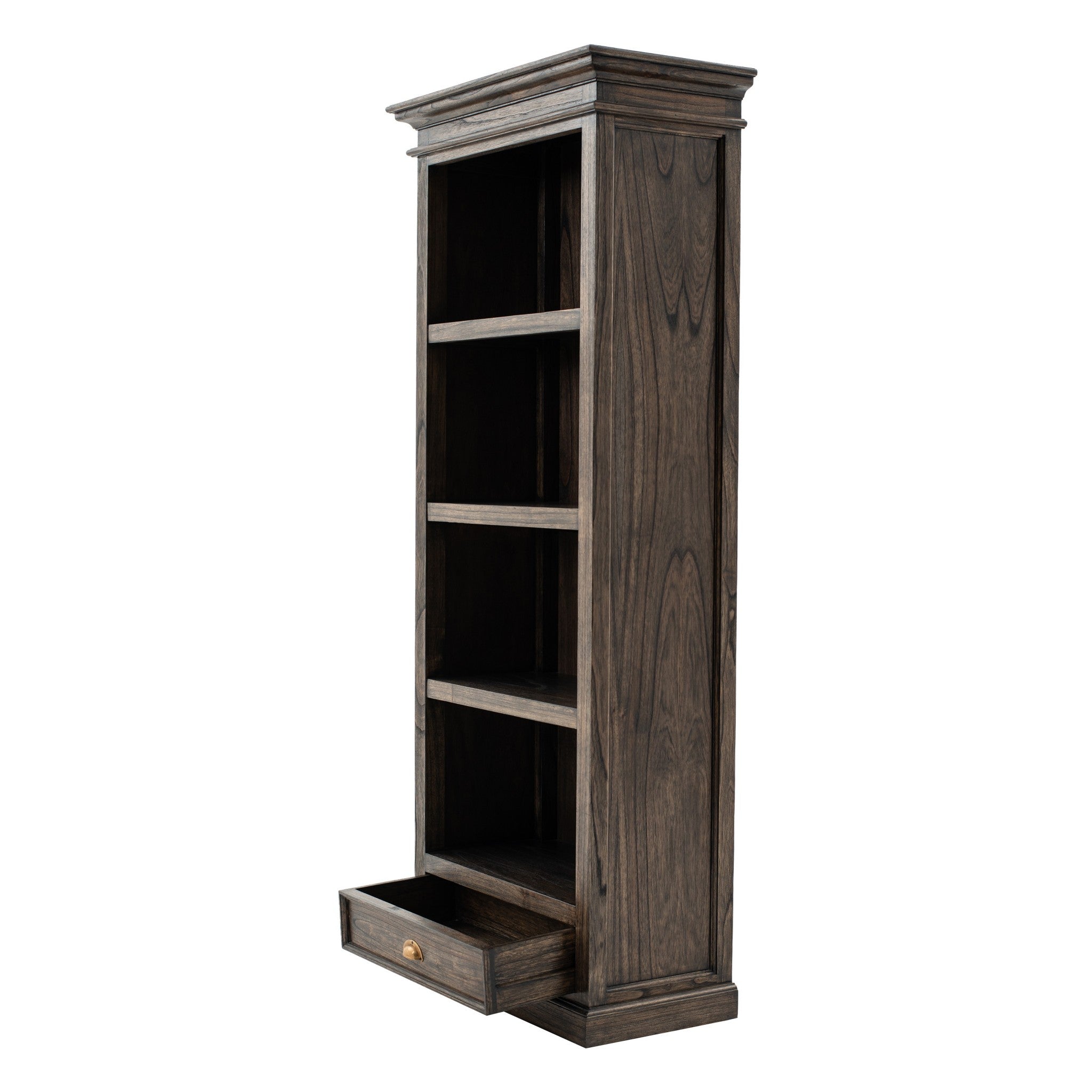 Black Wash Bookcase With One Drawer