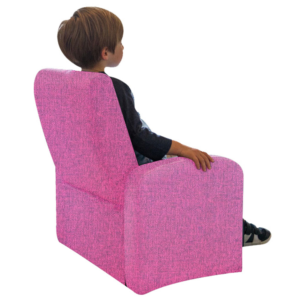 Kids Pink Comfy Upholstered Recliner Chair with Storage