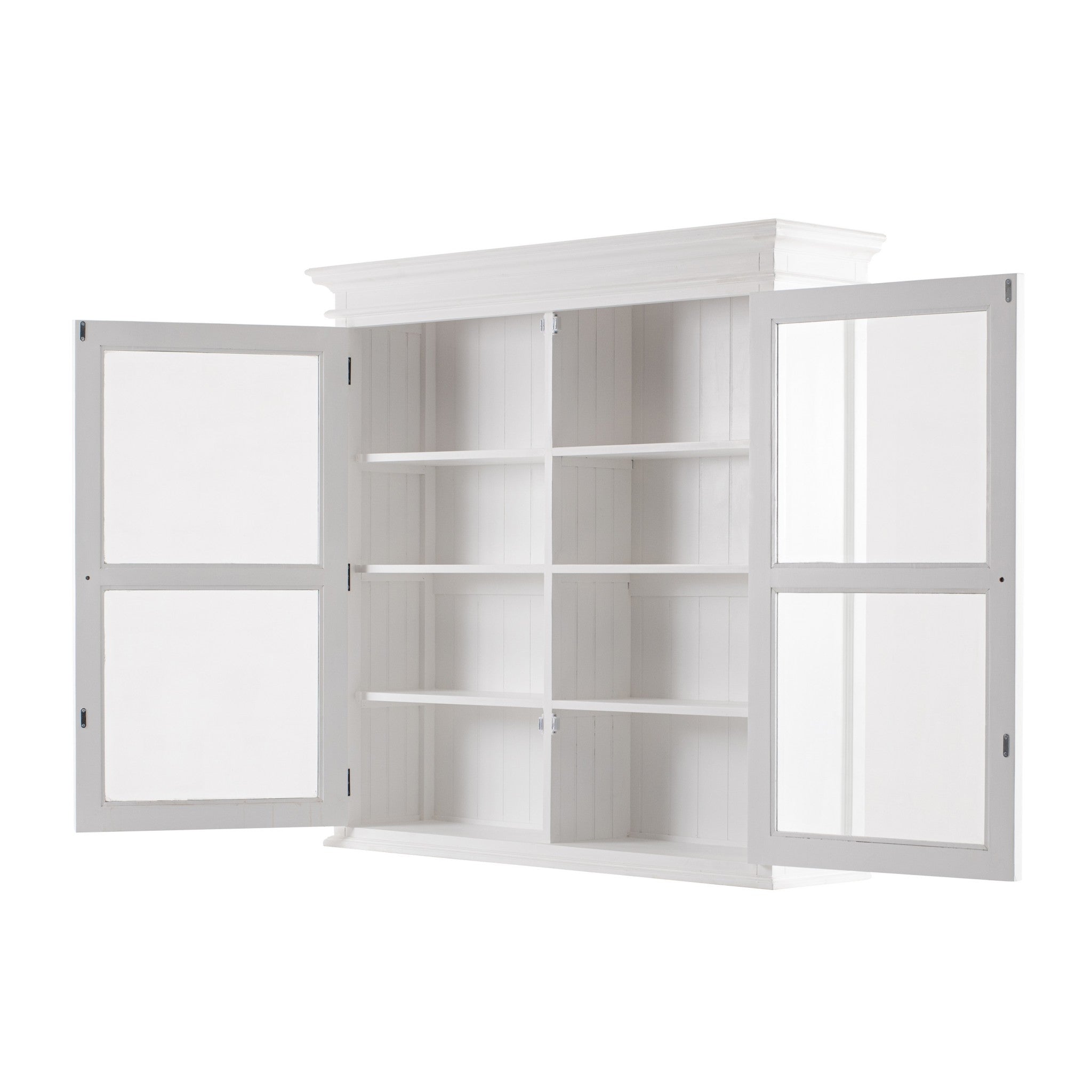 Classic White Glass Display Hutch