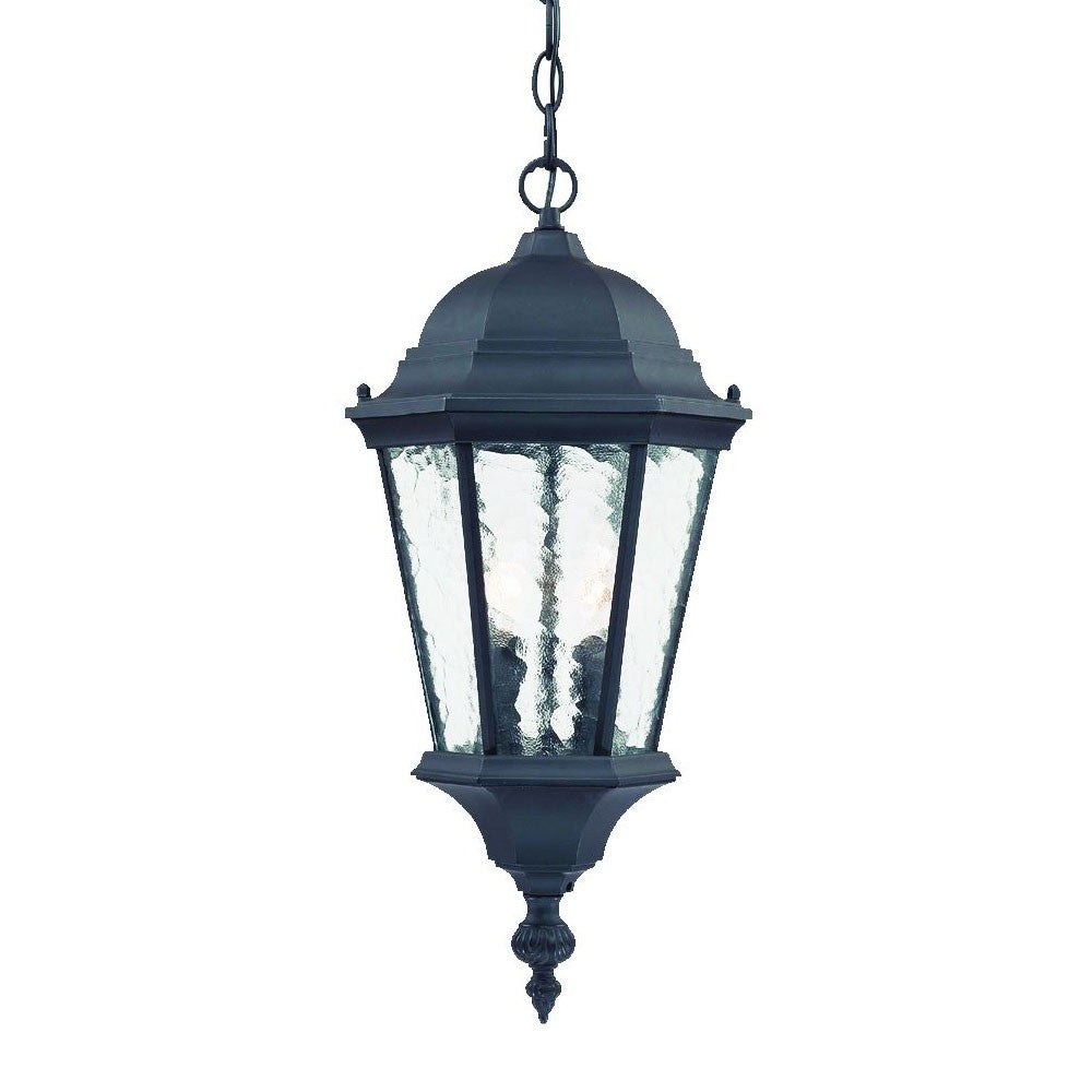 Two Light Matte Black Carousel Lantern Hanging Light