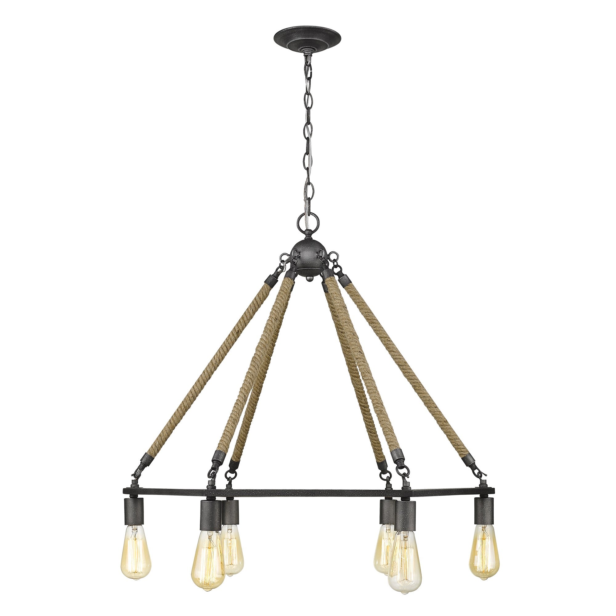 Holden 6-Light Antique Gray Wagon Wheel Chandelier