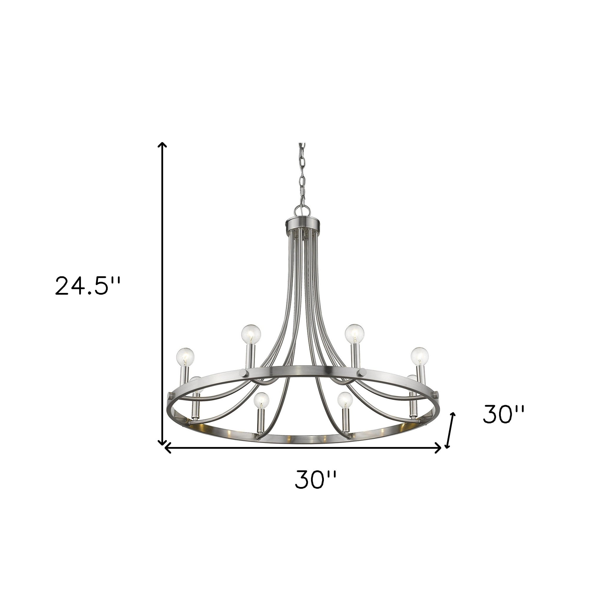 Sawyer 8-Light Satin Nickel Chandelier