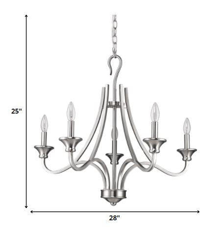 Michelle 5-Light Satin Nickel Chandelier