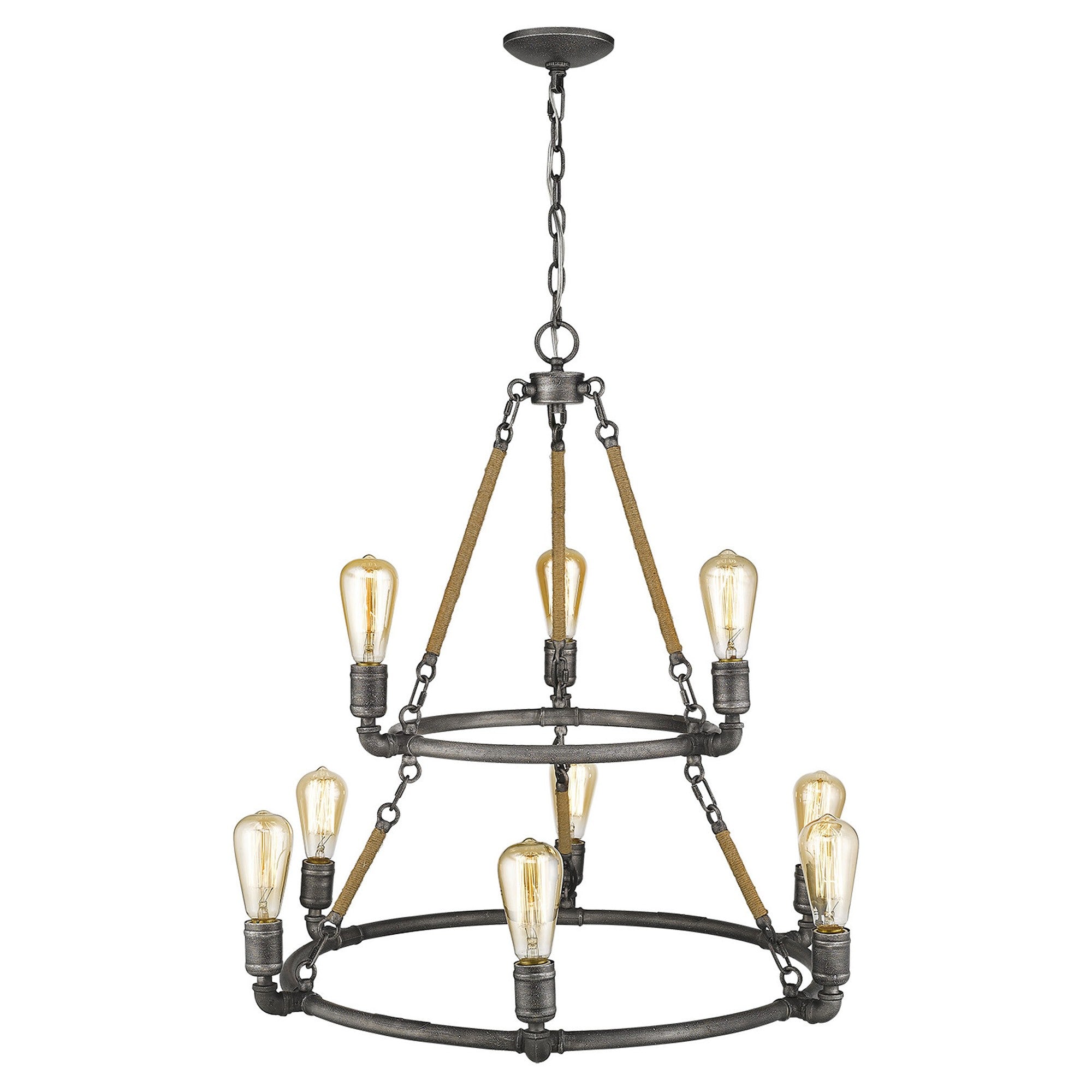 Grayson 9-Light Antique Gray Chandelier