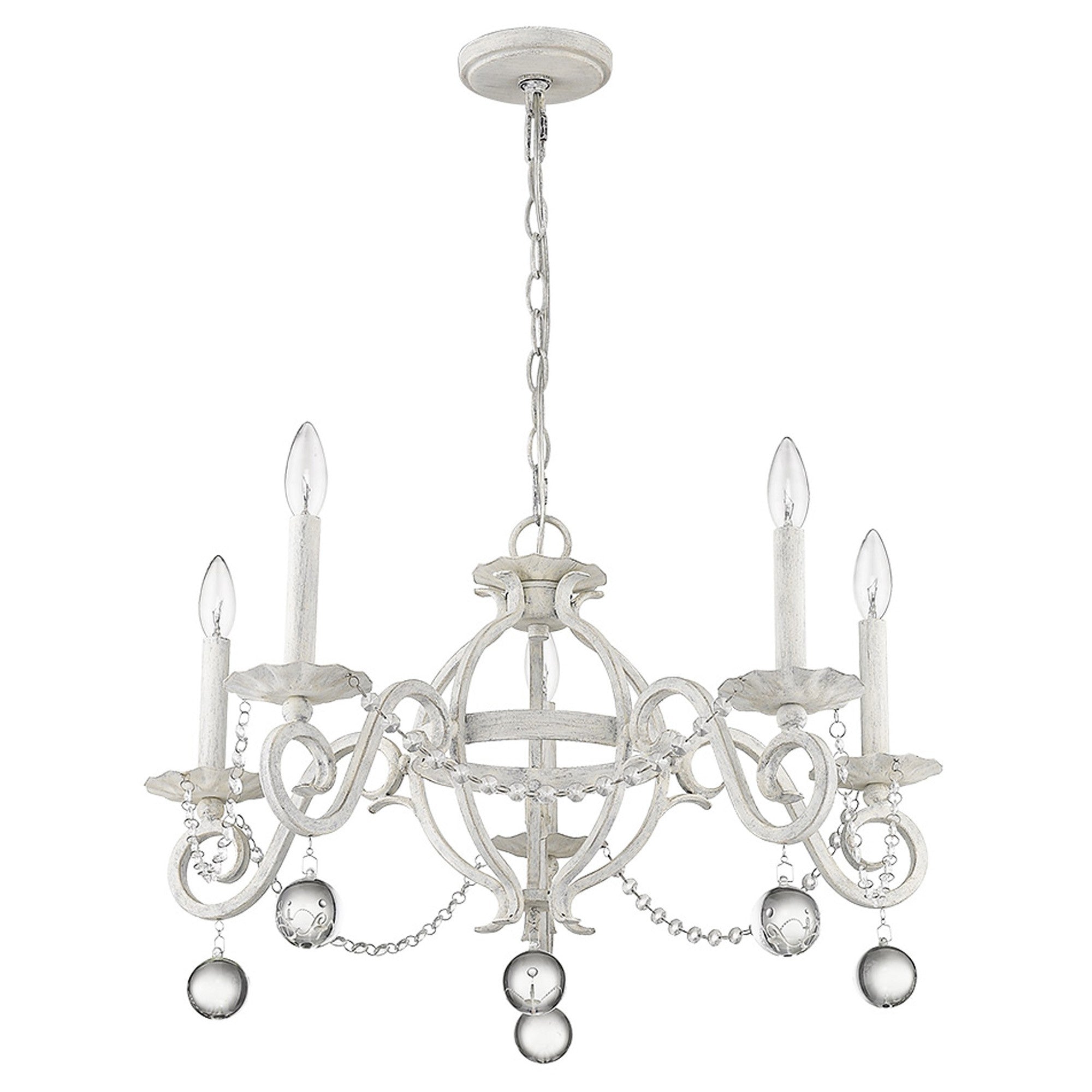 Callie 5-Light Country White Chandelier