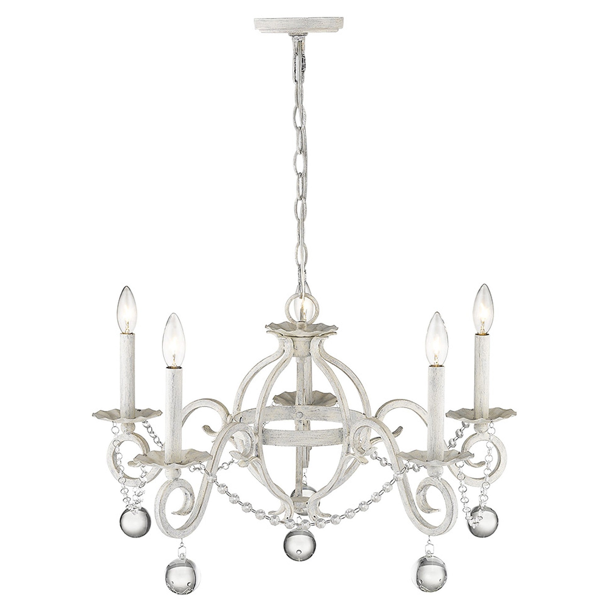 Callie 5-Light Country White Chandelier