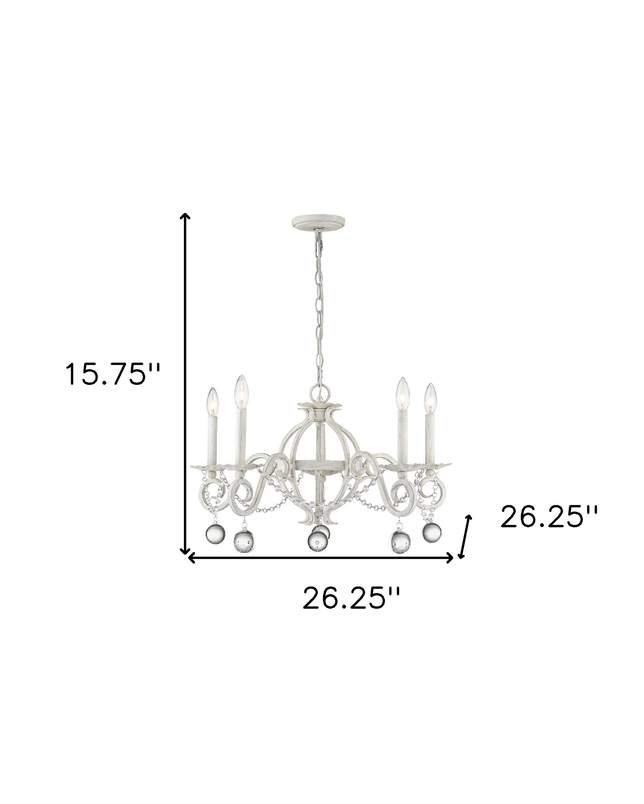 Callie 5-Light Country White Chandelier