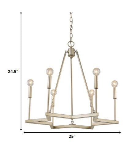 Reagan 6-Light Washed Gold Chandelier