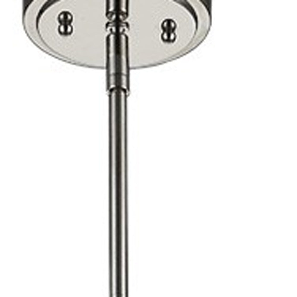 Jade 1-Light Polished Nickel Pendant With Vertical Structural Frames