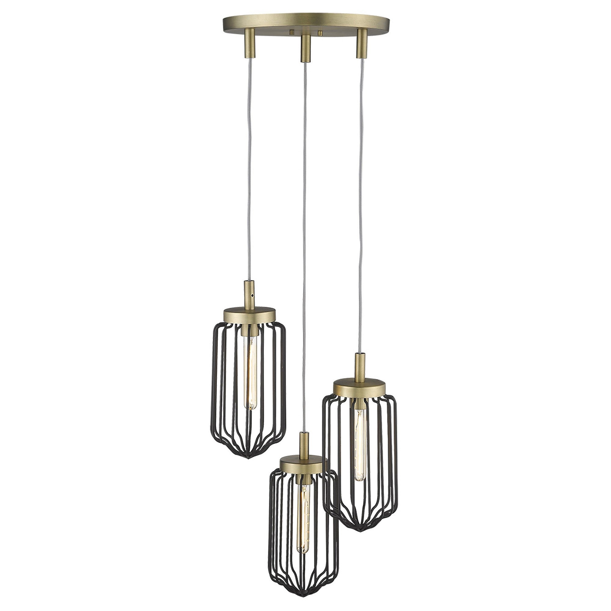 Reece 3-Light Aged Brass Chandelier