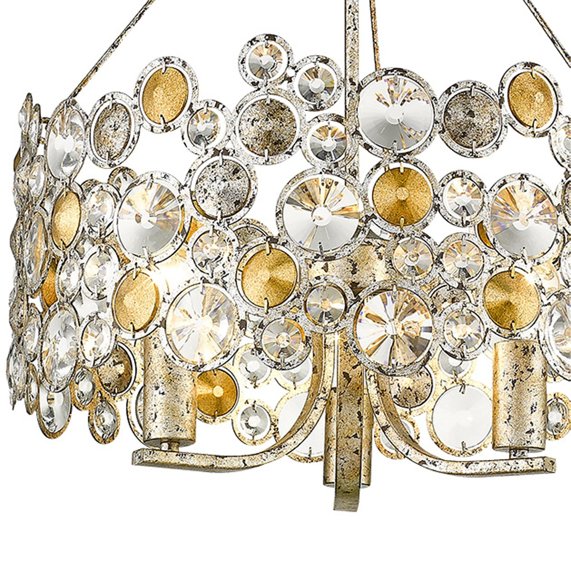 Vitozzi 3-Light Antique Silver Leaf Chandelier