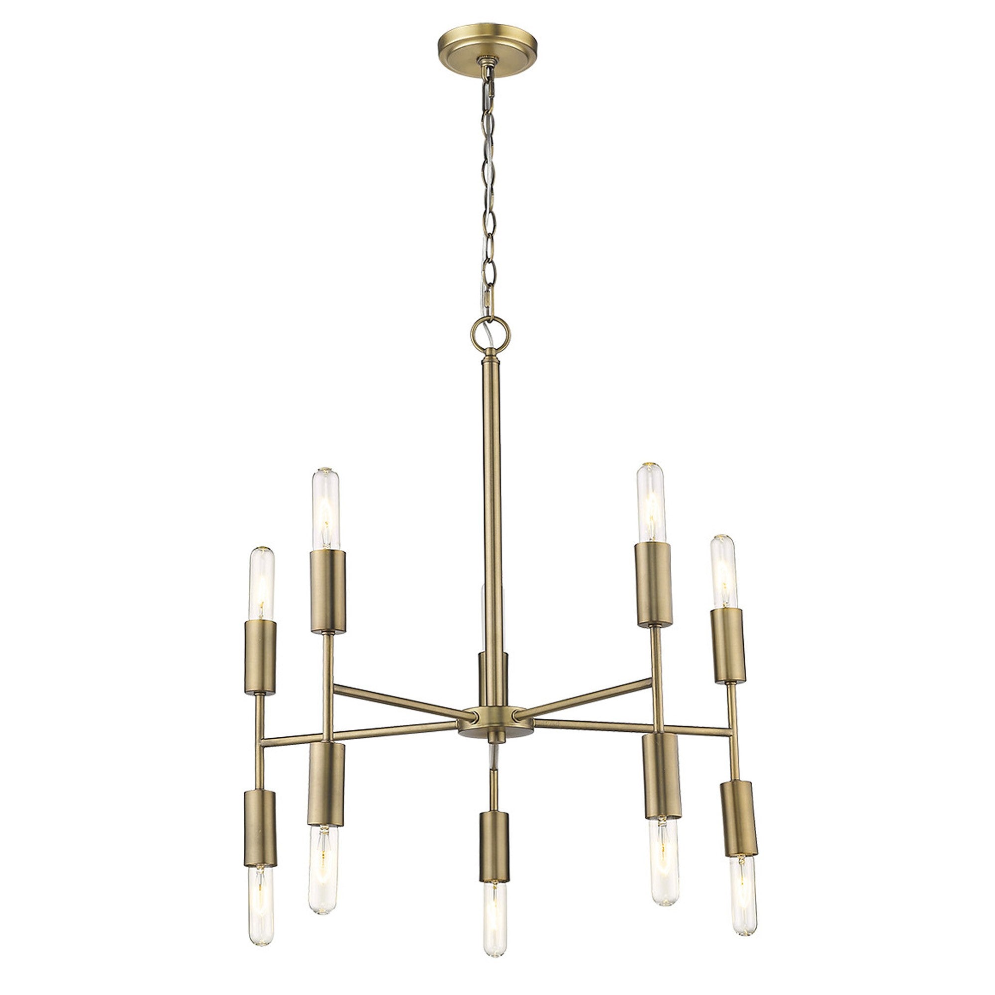 Perret 10-Light Aged Brass Chandelier