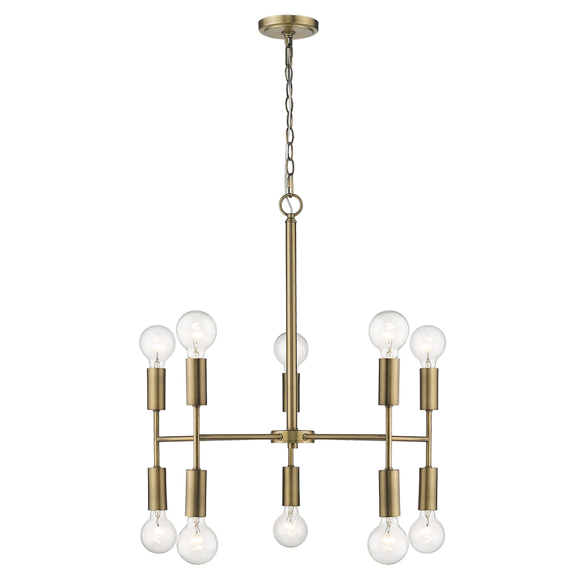 Perret 10-Light Aged Brass Chandelier