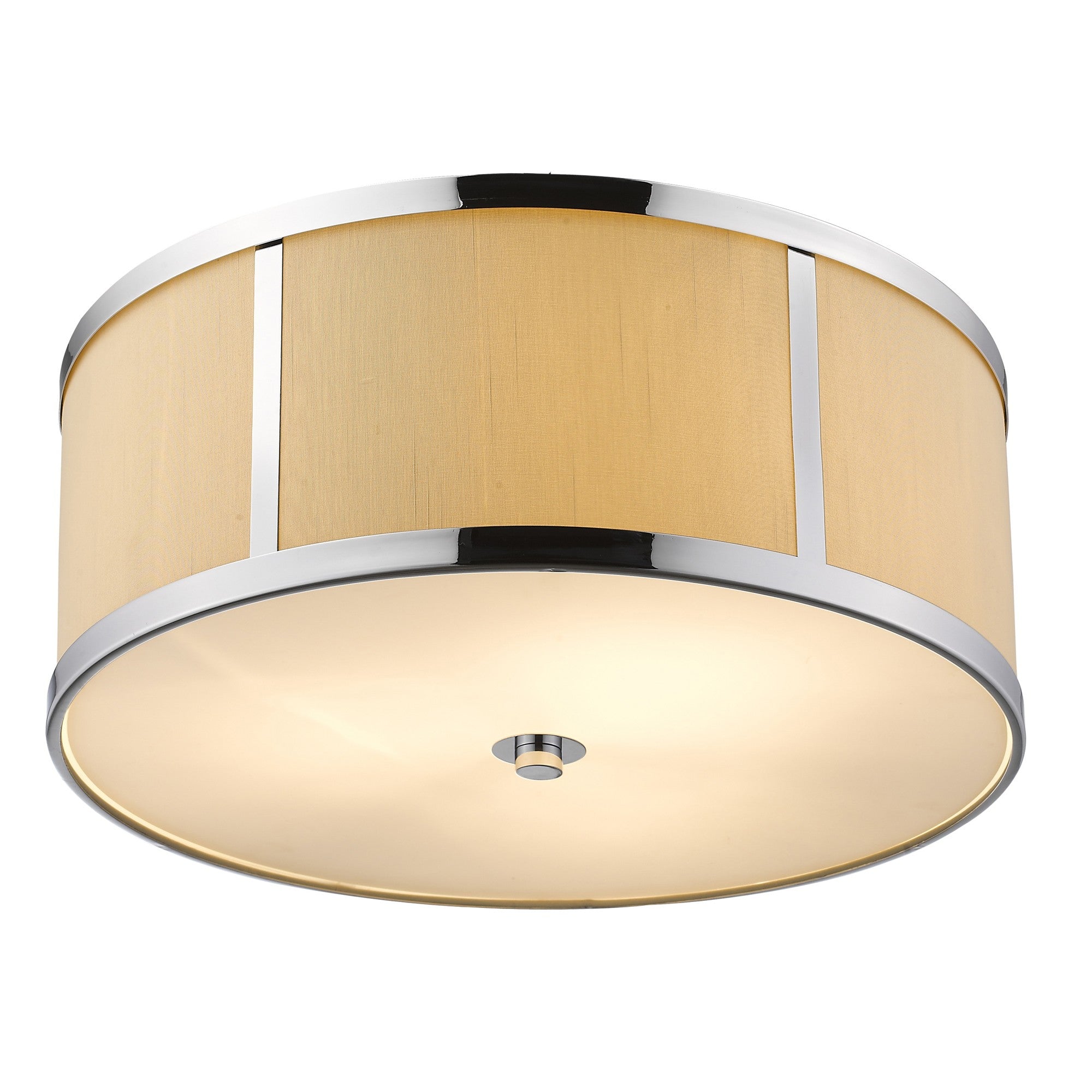 Butler 3-Light Polished Chrome Pendant With Coarse Cream Linen Shade And Opal Acrylic Diffuser