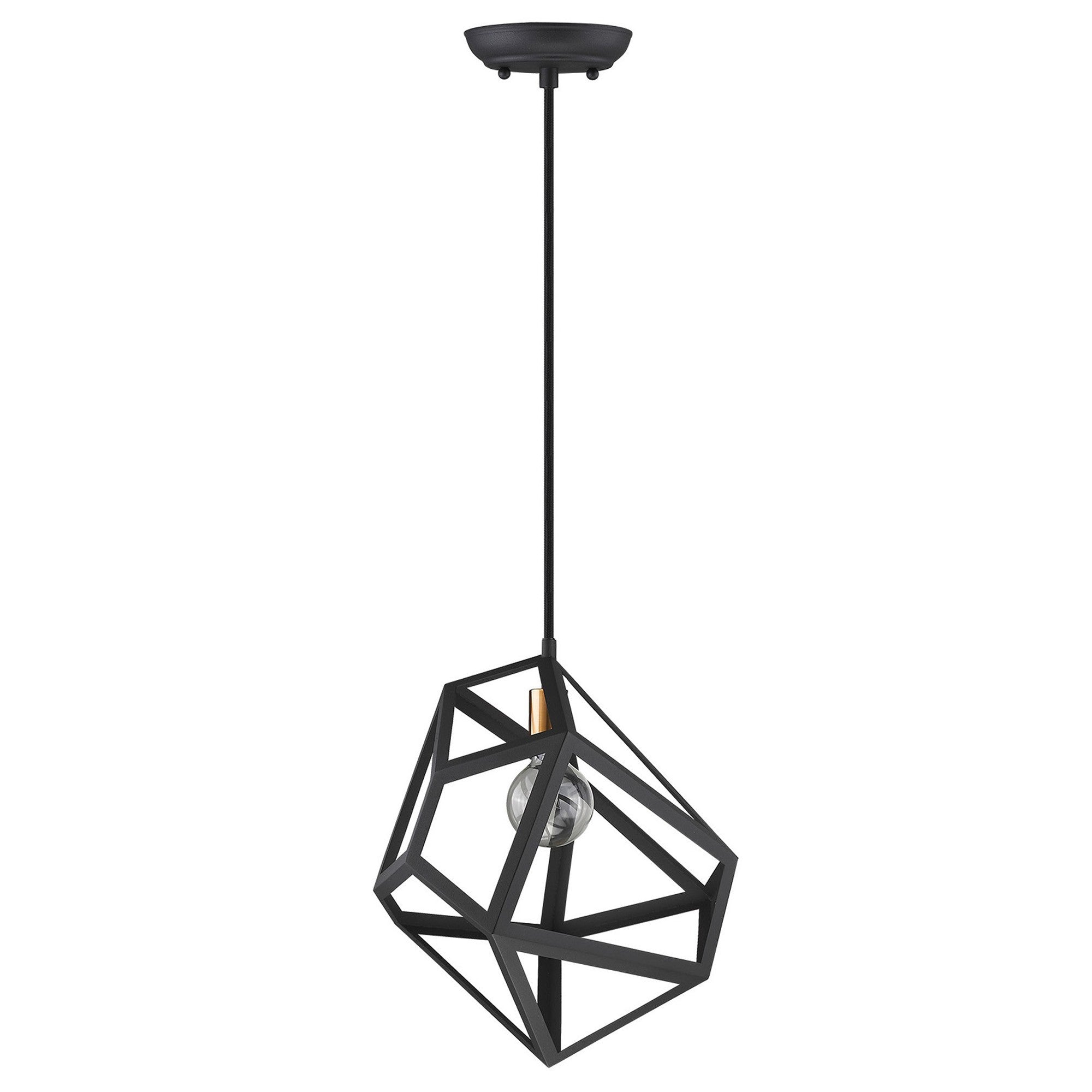 Hedron 1-Light Matte Black Pendant