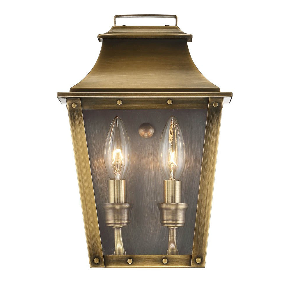 Coventry 2-Light Aged Brass Pocket Wall Light