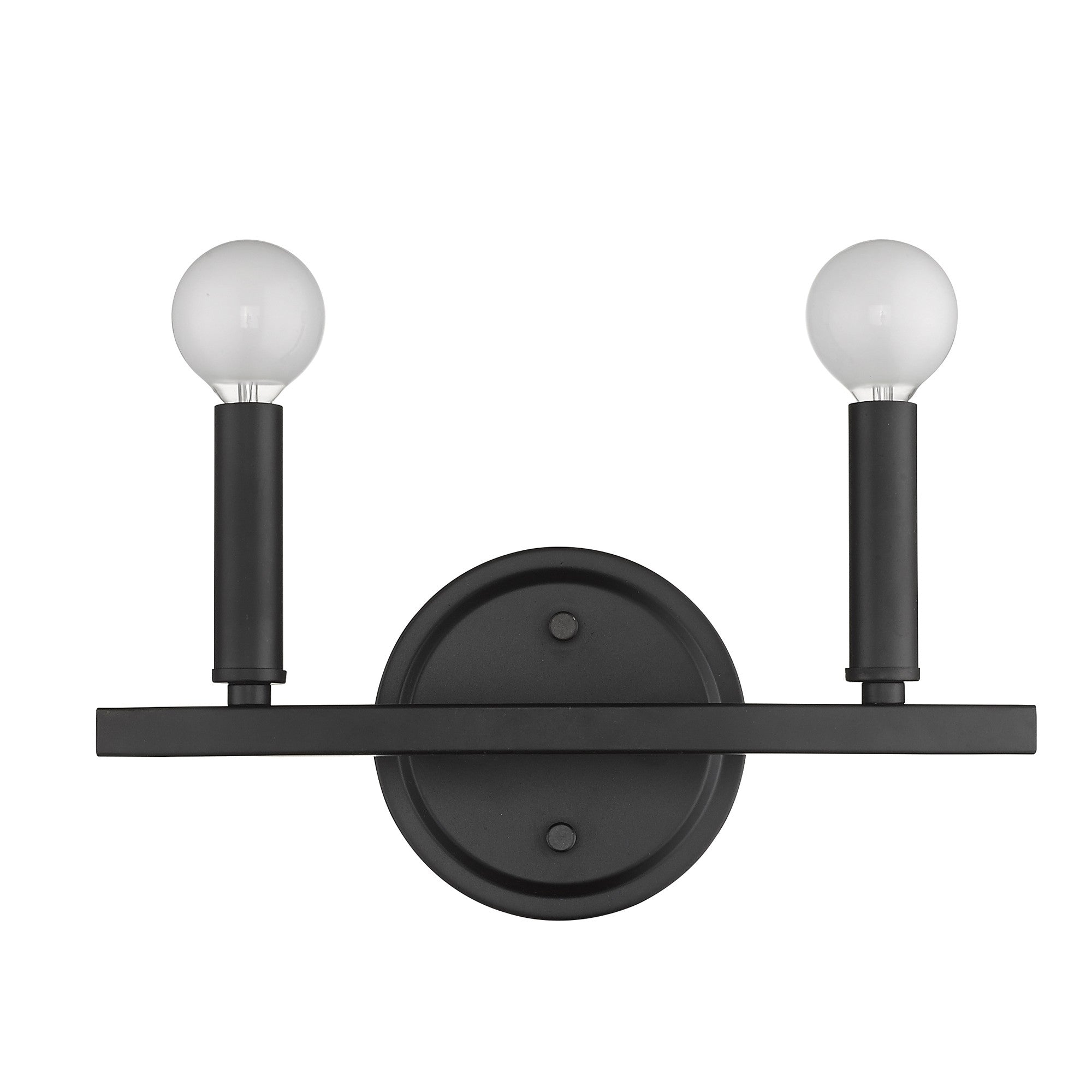 Two Light Matte Black Wall Sconce