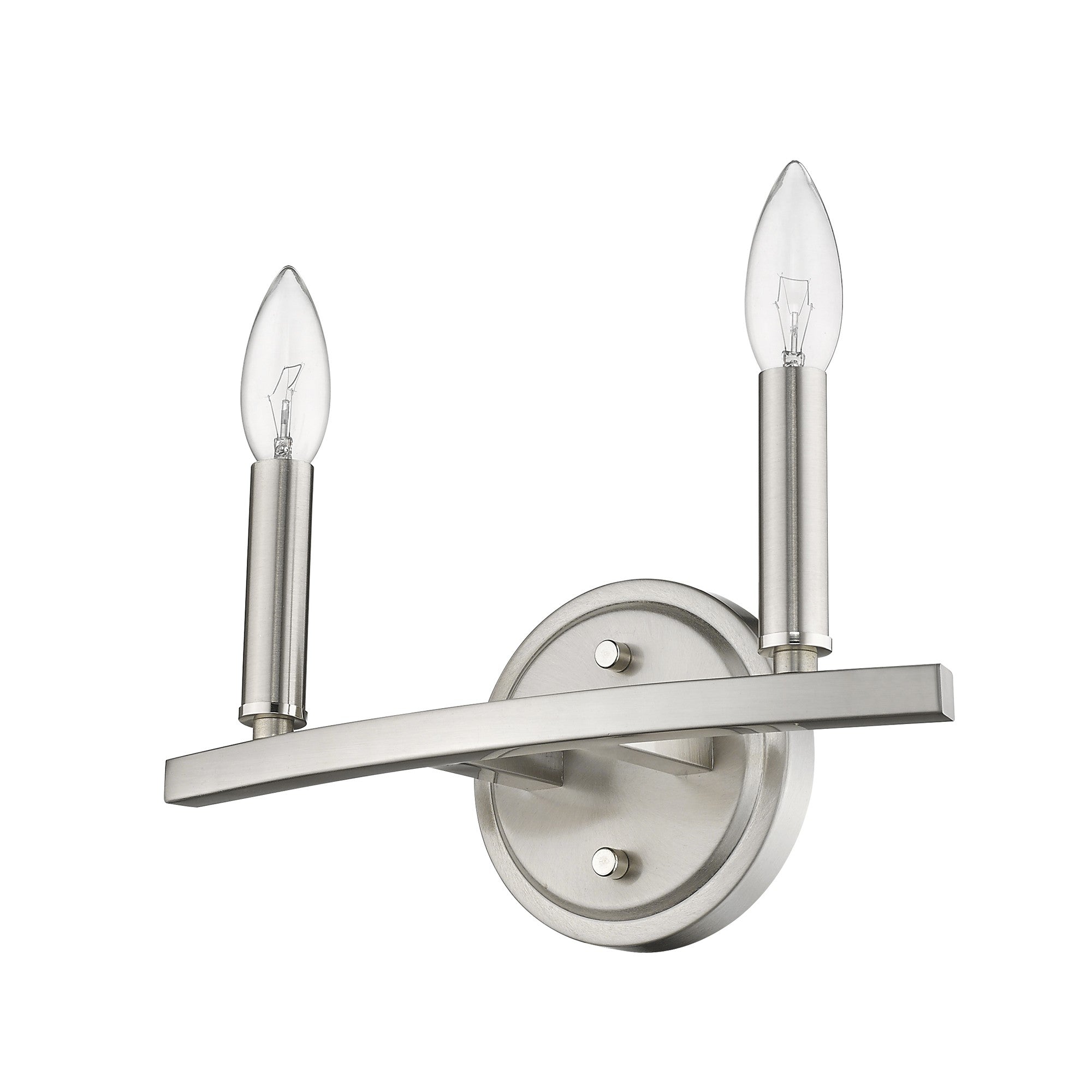 Two Light Silver Wall Sconce