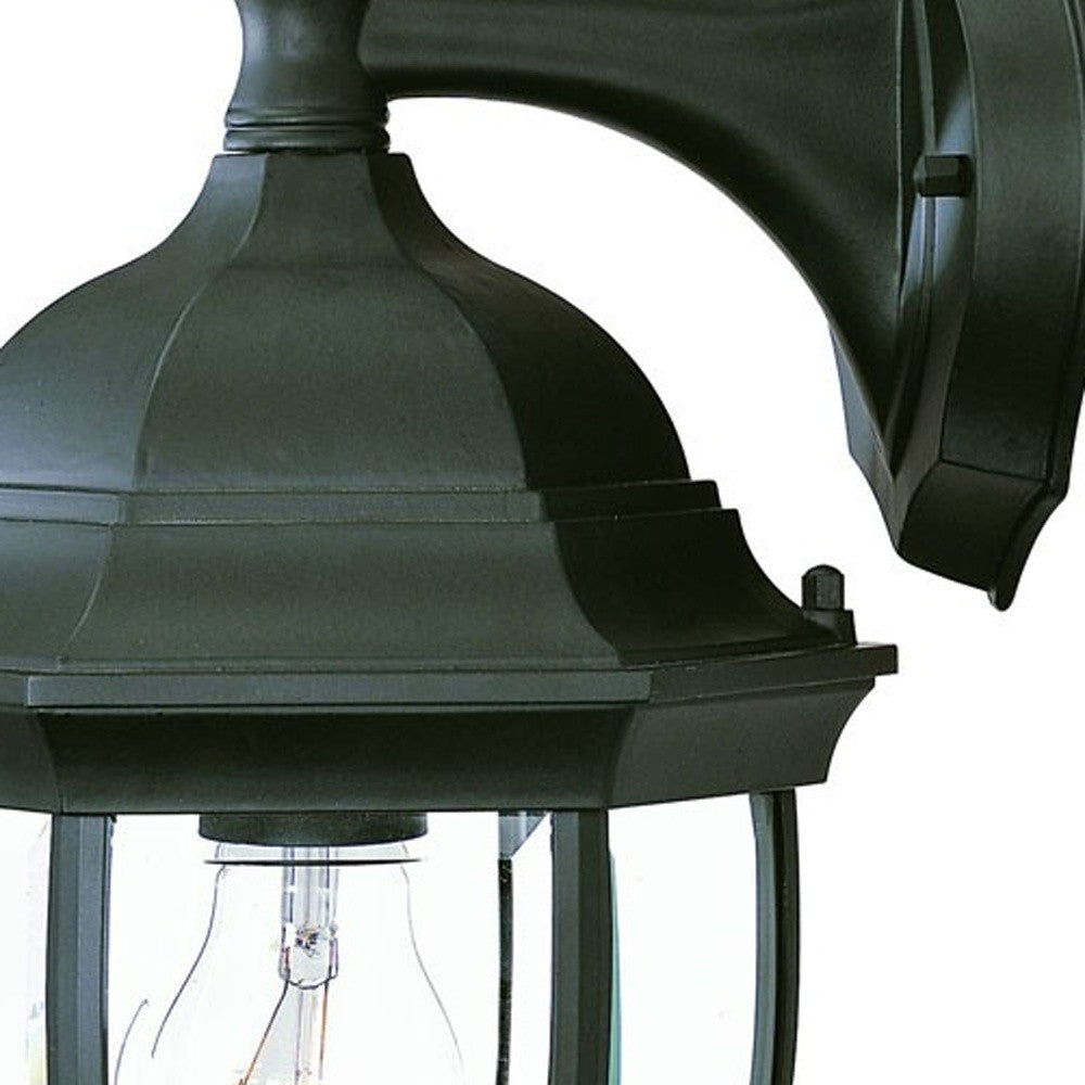 Matte Black Wide Hanging Lantern Wall Light