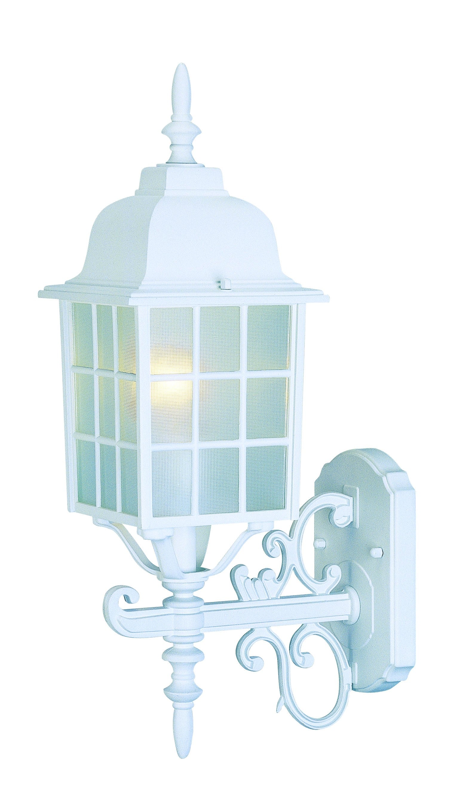 White Window Pane Lantern Wall Sconce