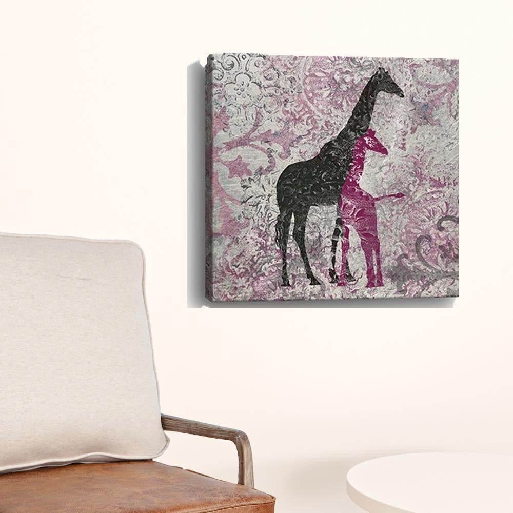 Exotic Pink Giraffes Unframed Print Wall Art