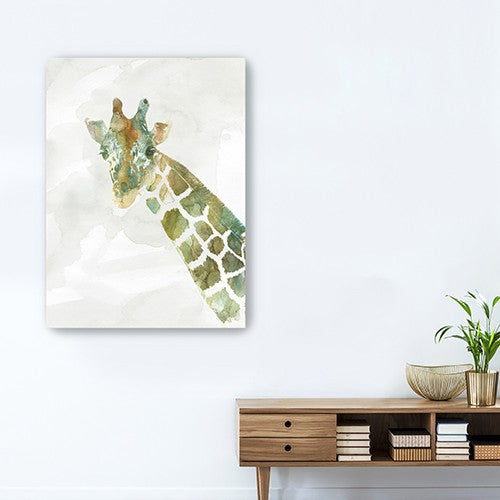 32" x 24" Abstract Marble Watercolor Giraffe Canvas Wall Art