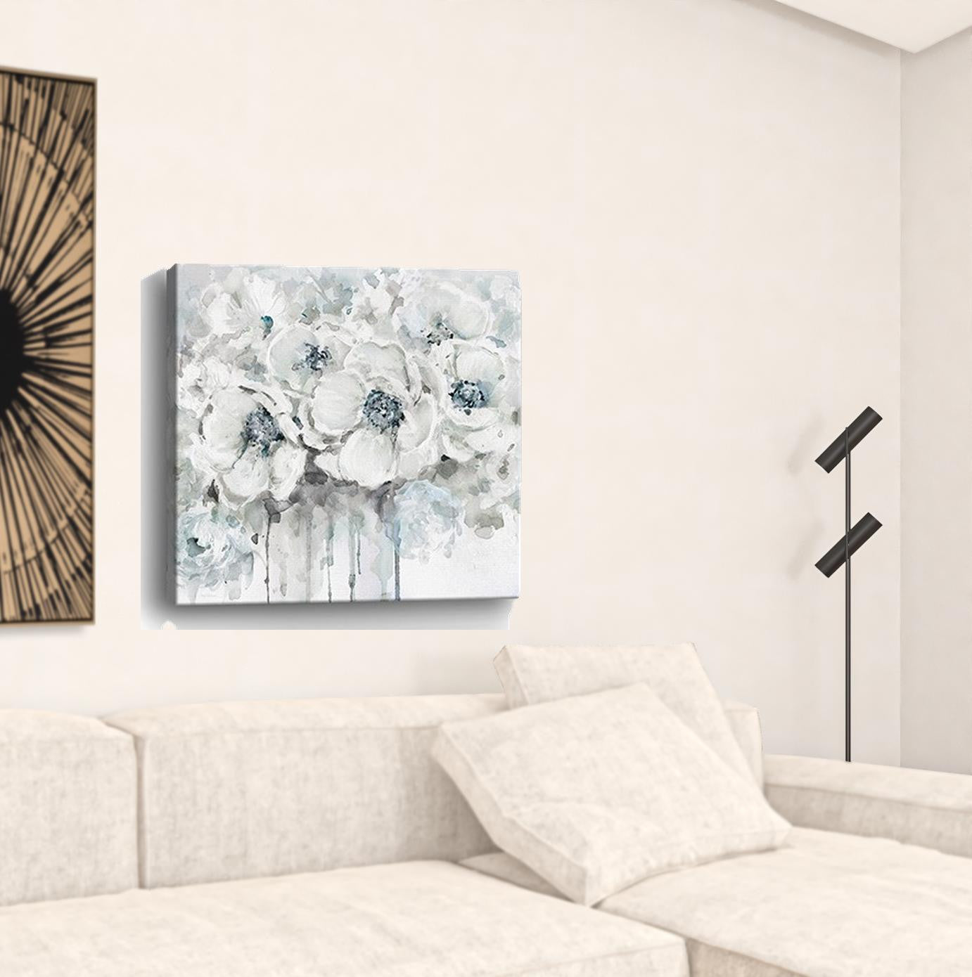 Winter Blues Flower Unframed Print Wall Art