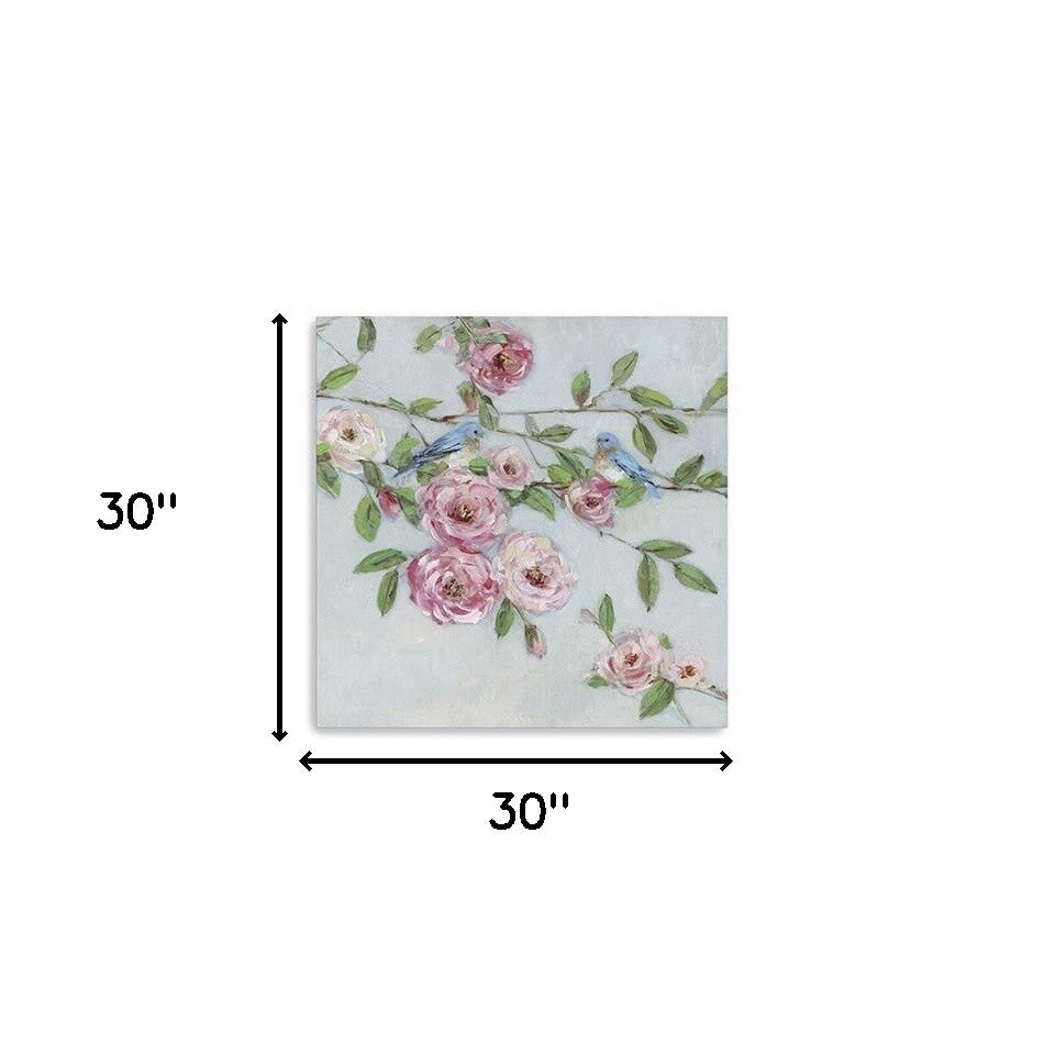 Small Pretty Pink Blooms Canvas Wall Art