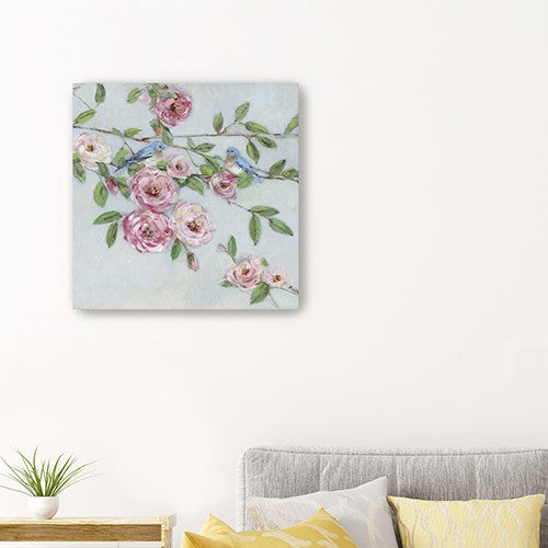 Large Pretty Pink Blooms Canvas Wall Art