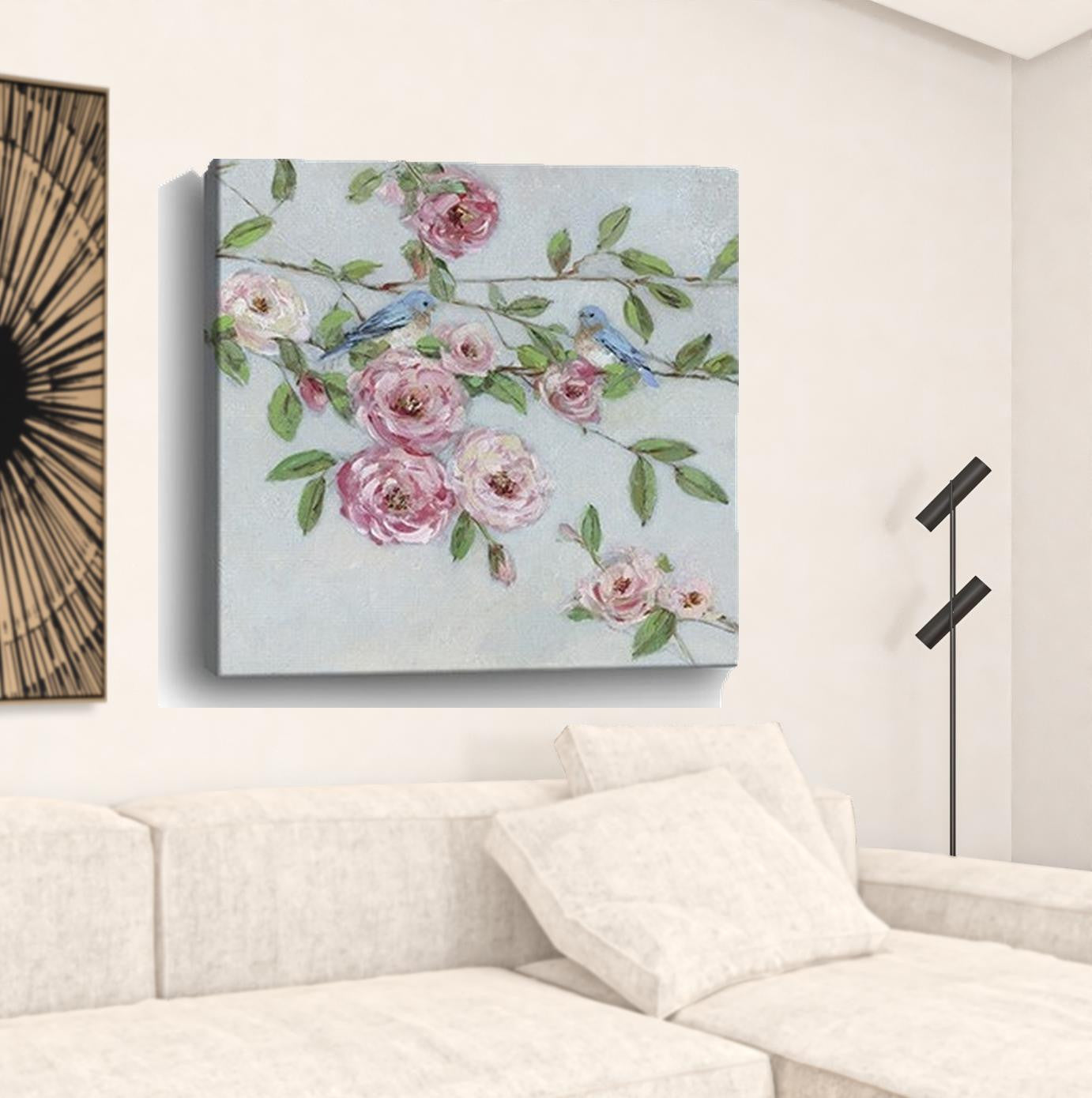 Large Pretty Pink Blooms Canvas Wall Art