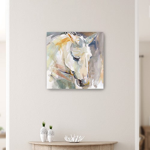 40" x 40" Abstract Watercolor Horse Canvas Wall Art