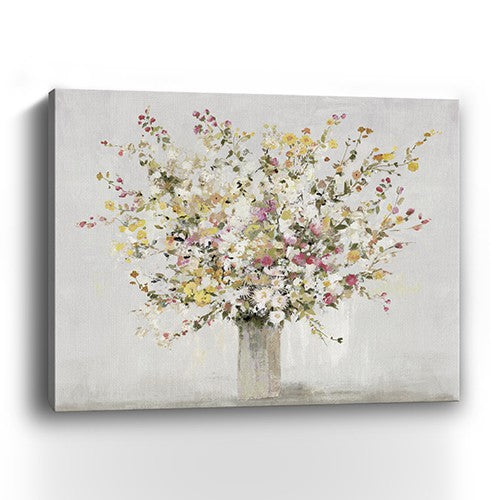 Large Colorful Wildflowers in a Vase Canvas Wall Art