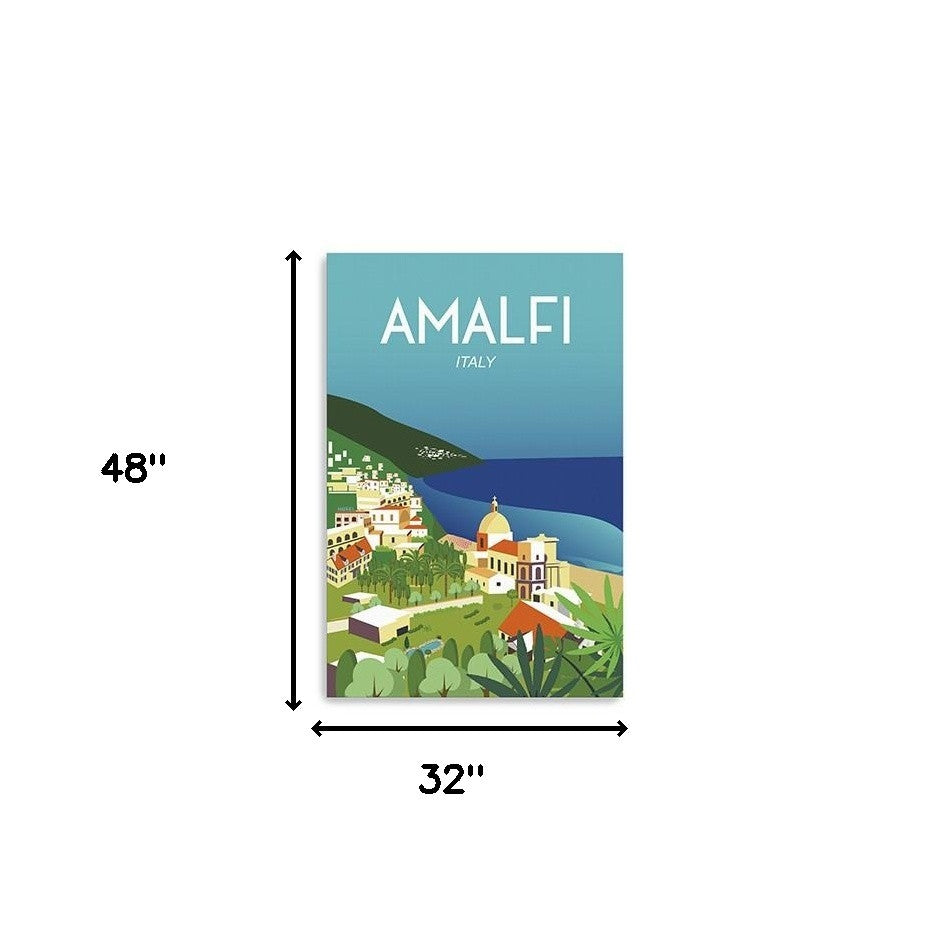 Vibrant Amalfi Coast Unframed Print Wall Art