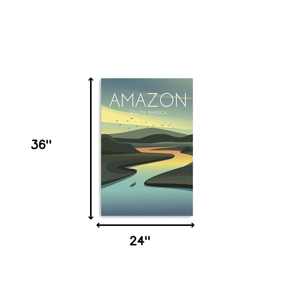 36" x 24" Vibrant South American Amazon Canvas Wall Art