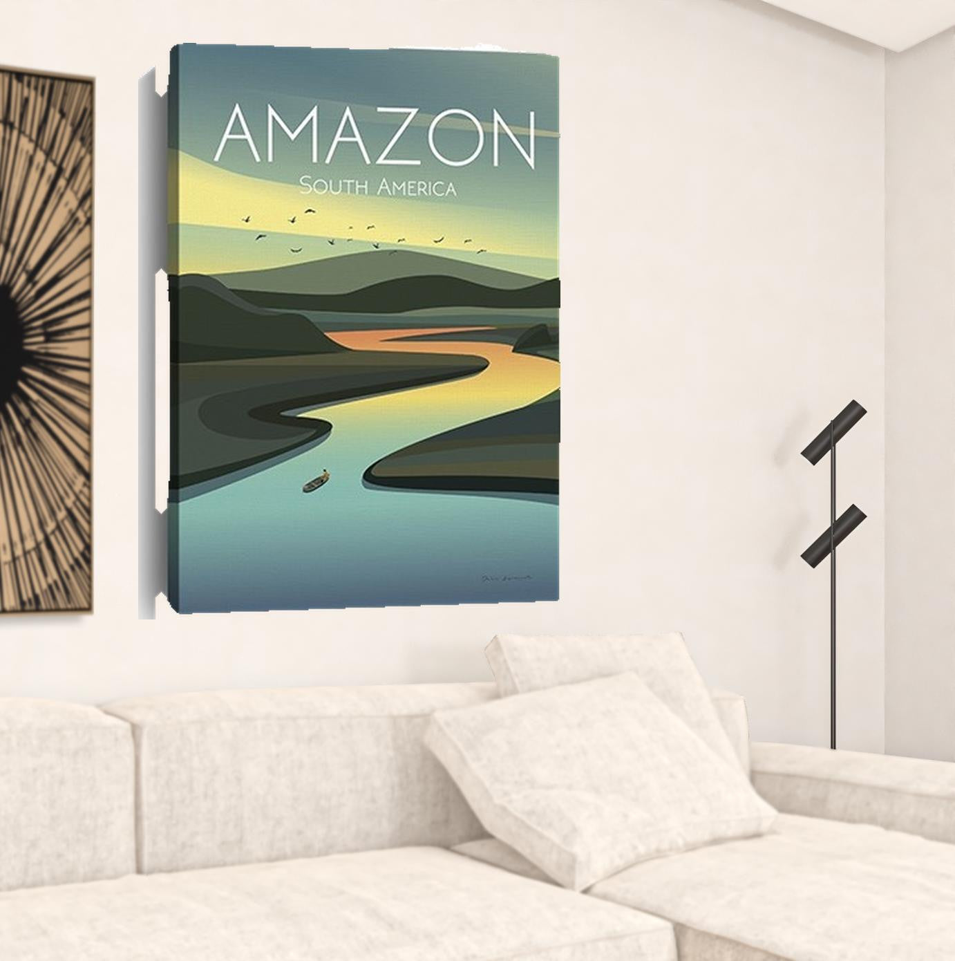 48" x 32" Vibrant South American Amazon Canvas Wall Art