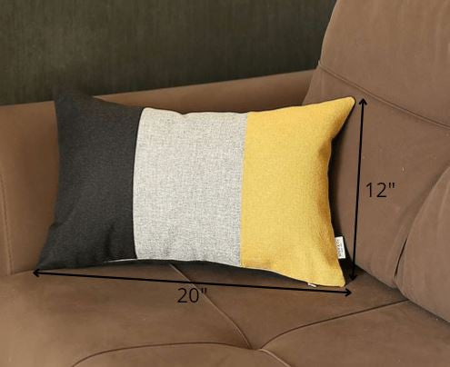 Yellow Tripartite Lumbar Throw Pillow