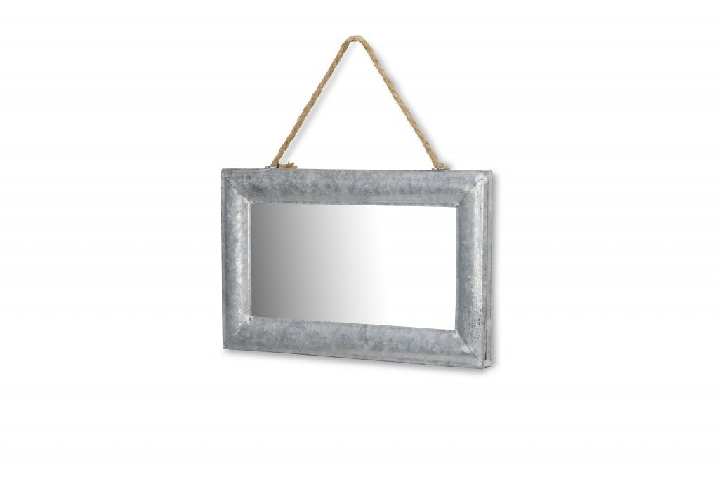 Galvanized Metal Hanging Mirror