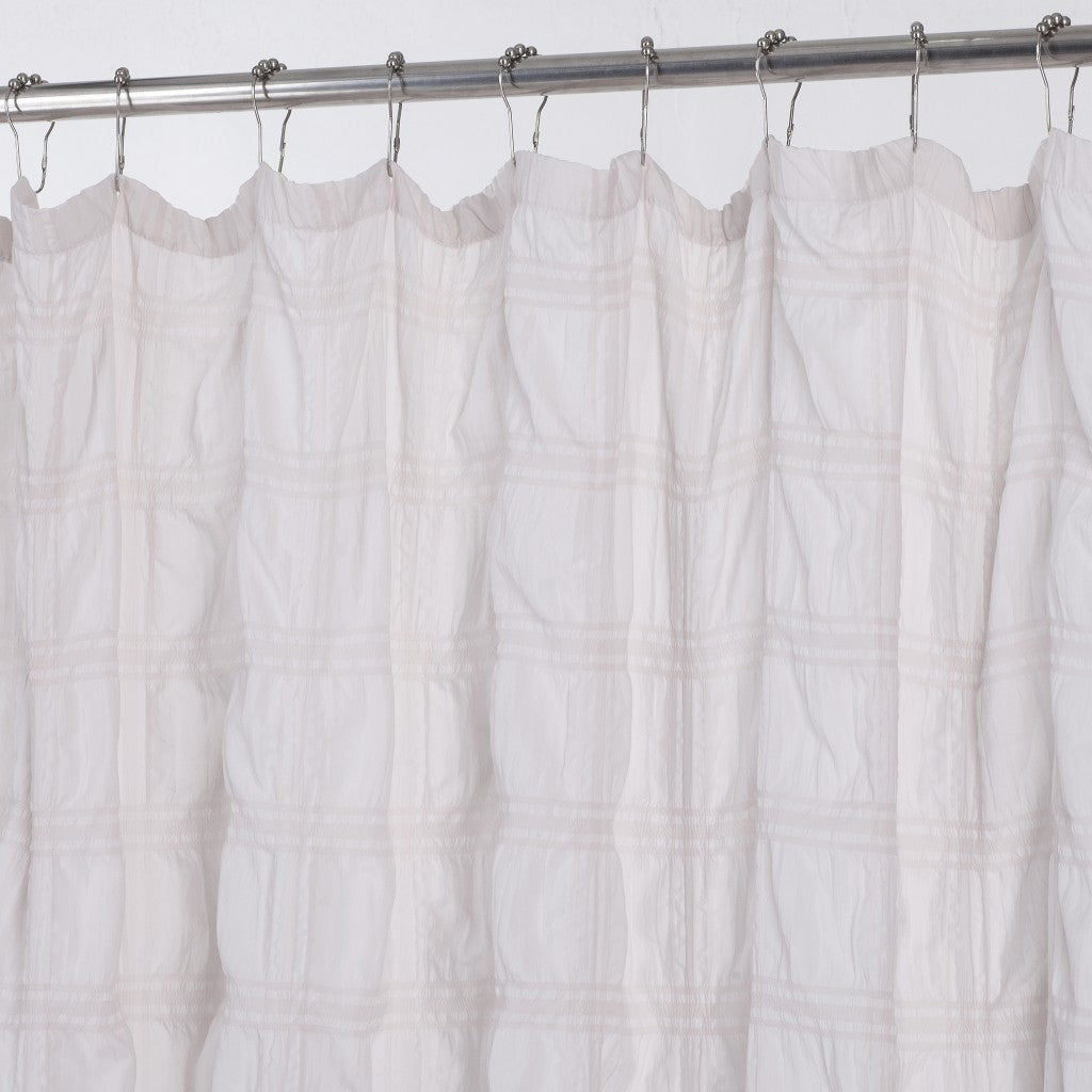 Pale Pink Modern Striped Crinkle Shower Curtain