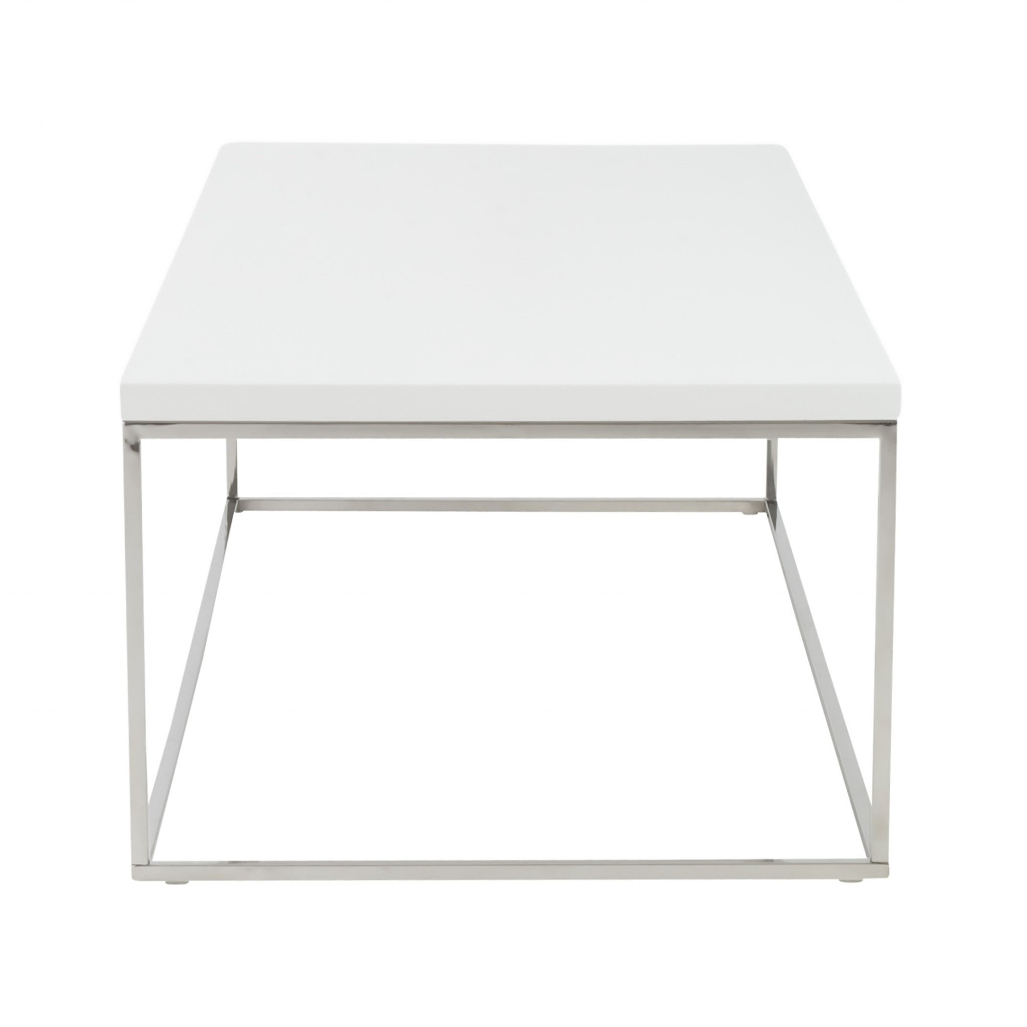 White and Chrome High Gloss Coffee Table