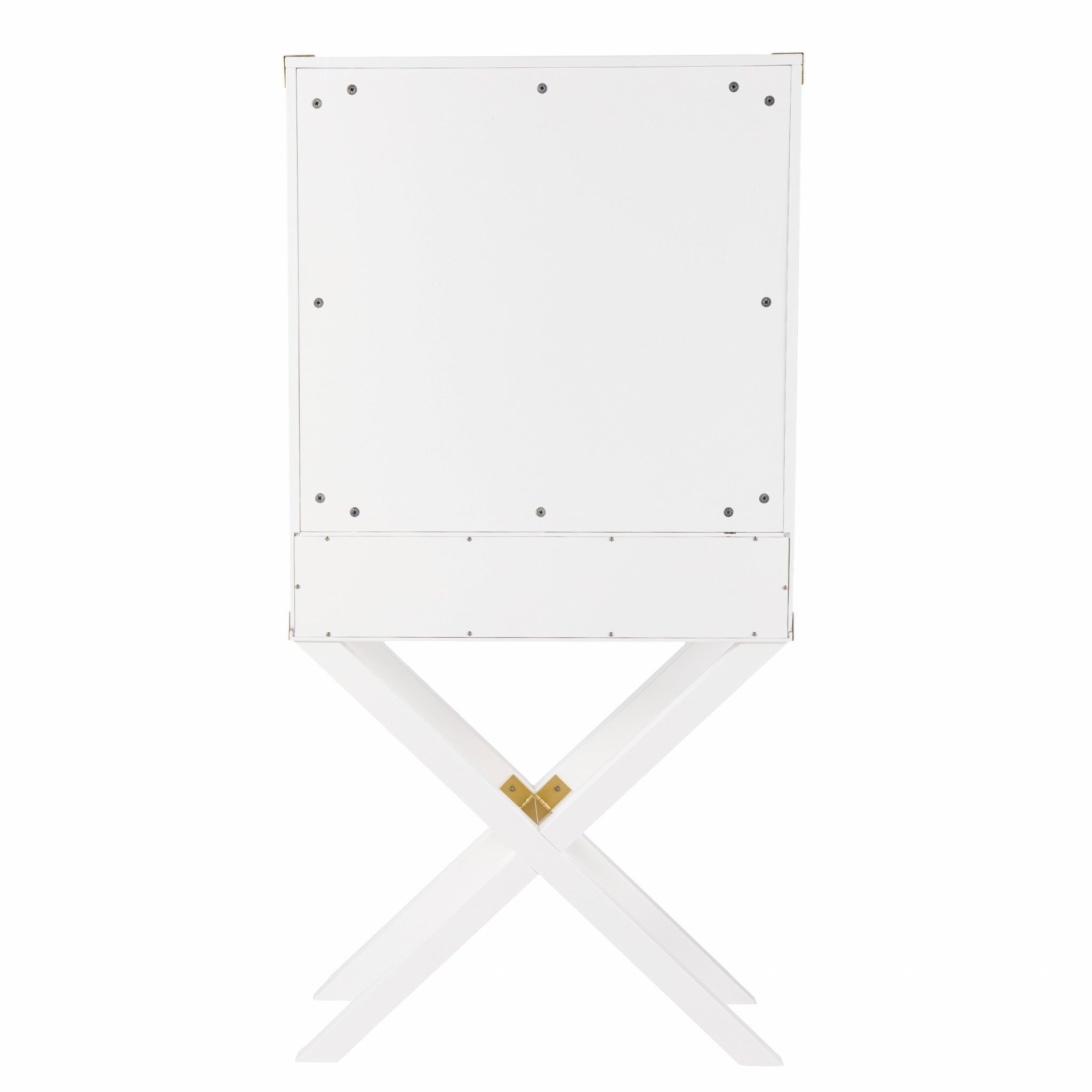 Campaign White and Gold Tall Bar Cabinet