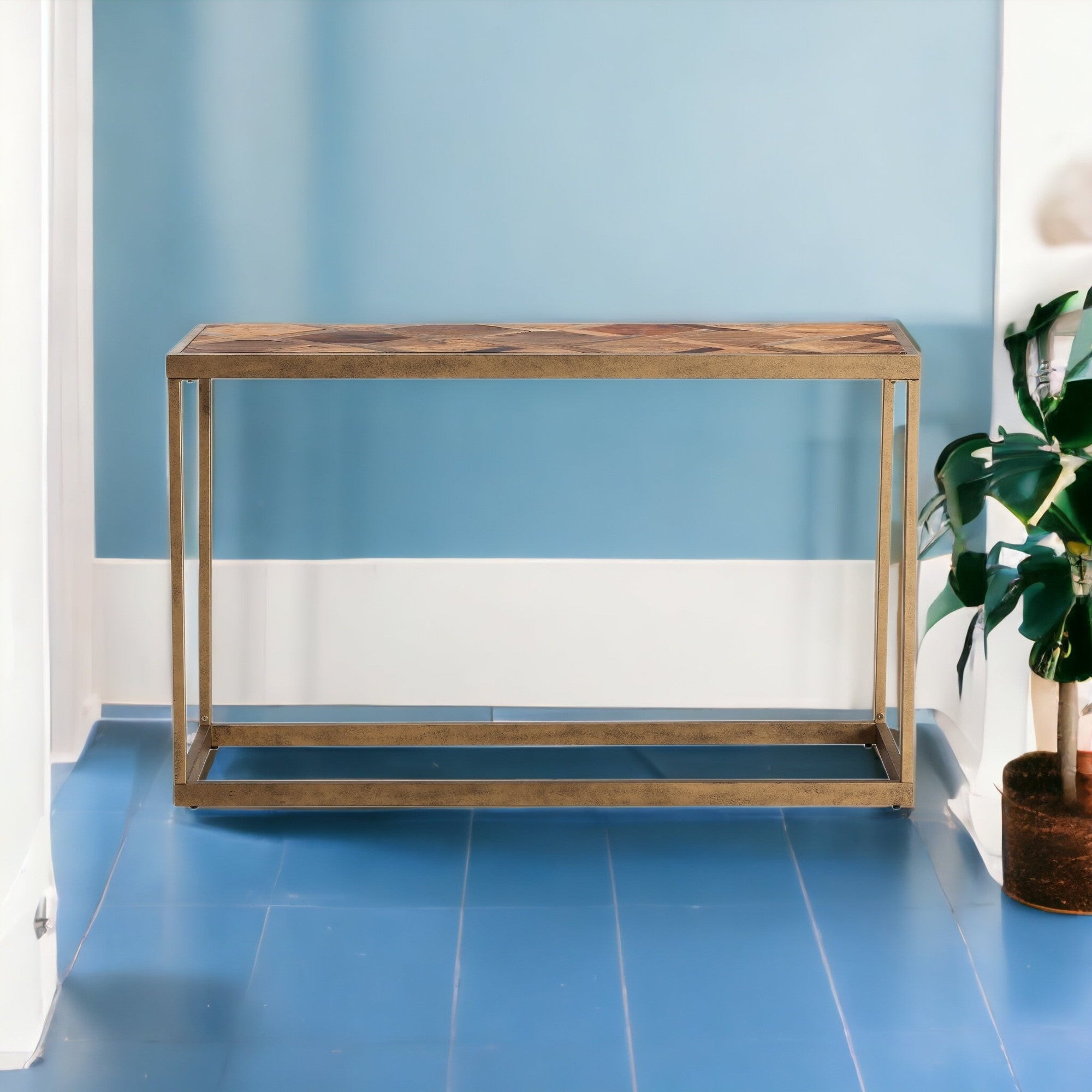 48" Natural Frame Console Table