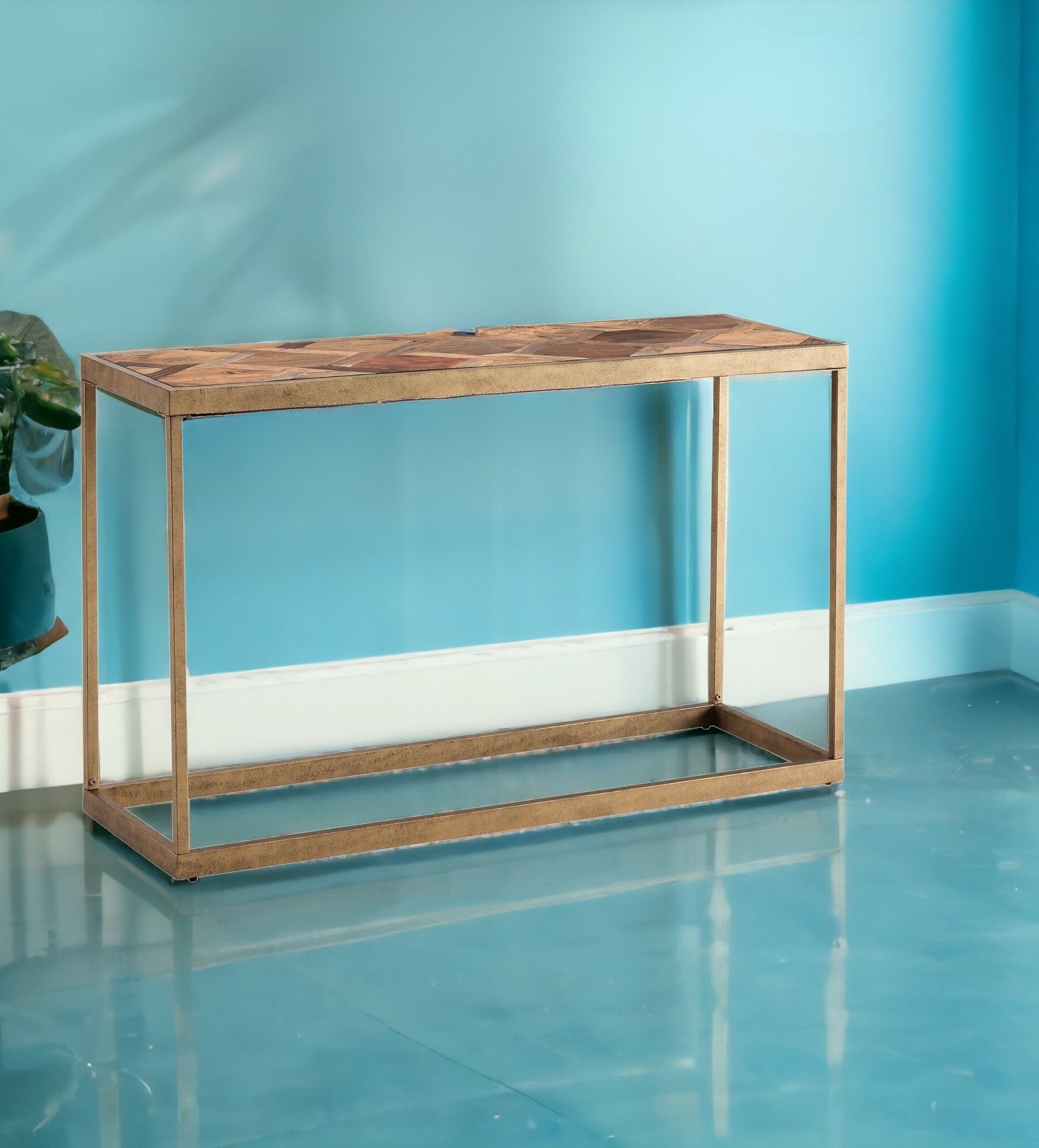 48" Natural Frame Console Table