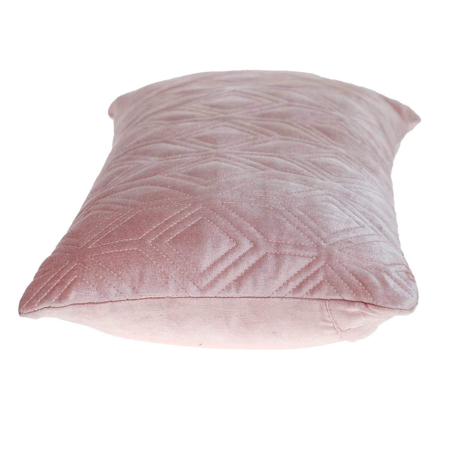 Tufted Diamonds Rose Gold Velvet Lumbar Accent Pillow